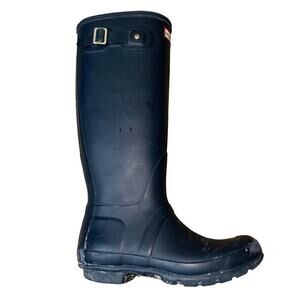 Hunter Original Navy Blue Tall Rain Boots Waterproof Womens Size 6 winter water